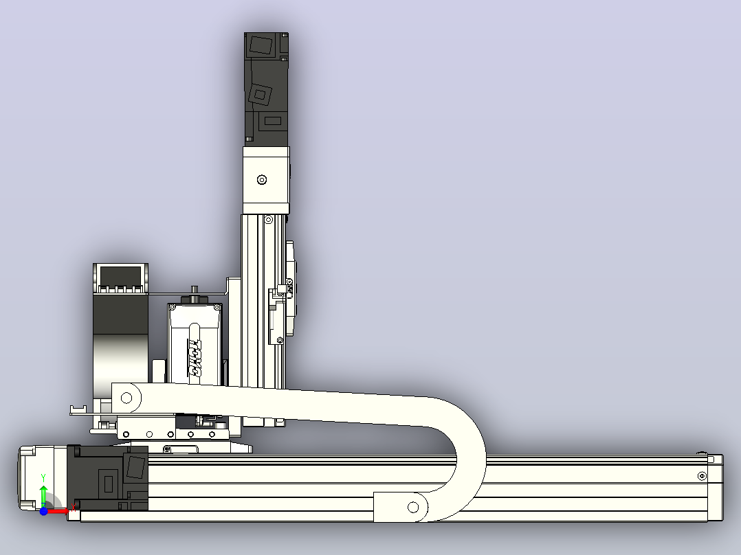 XYGT321-A1-400-250-50-M-C负载1-3KG XYZ三轴滑台 内嵌式 XYGT321-A1 替换台湾东佑达TOYO直线模组前视图