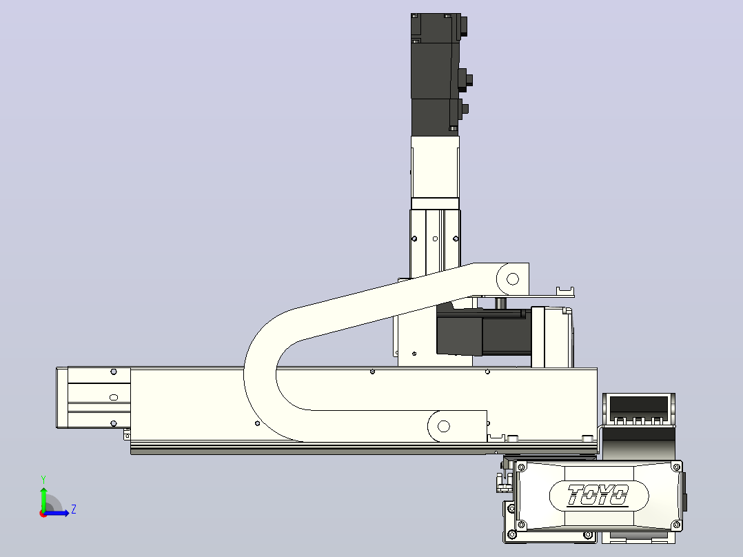 XYGT321-A1-400-250-50-M-C负载1-3KG XYZ三轴滑台 内嵌式 XYGT321-A1 替换台湾东佑达TOYO直线模组左视图