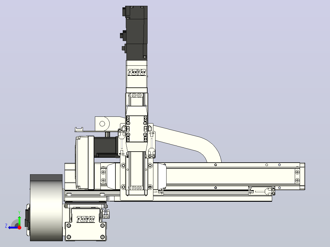 XYGT321-A1-400-250-50-M-C负载1-3KG XYZ三轴滑台 内嵌式 XYGT321-A1 替换台湾东佑达TOYO直线模组右视图