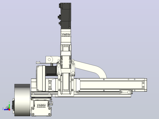 XYGT321-A1-400-250-50-M-C负载1-3KG XYZ三轴滑台 内嵌式 XYGT321-A1 替换台湾东佑达TOYO直线模组右视缩略图