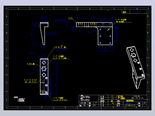 固定机座上盖板CAD