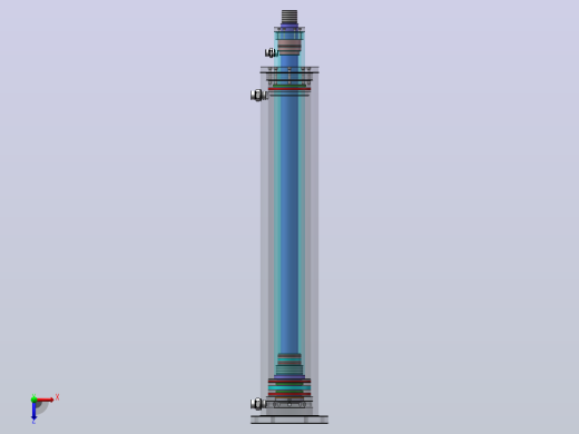 船用多级升降柱设计（SW+CAD+说明书）俯视缩略图