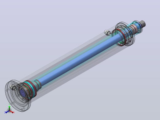 船用多级升降柱设计（SW+CAD+说明书）正等轴测缩略图