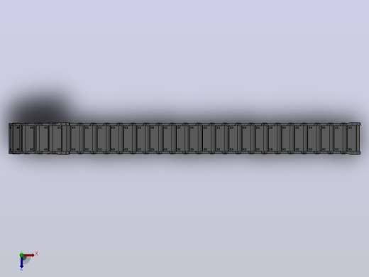 弯曲半径125内高35两侧打开型封闭式拖链_DMD35CD-35-130-125R-30俯视缩略图