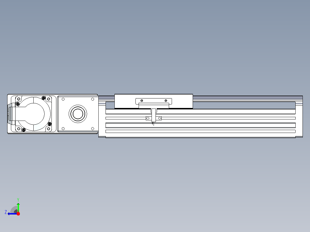 皮带直线轴半封闭可选导轨TPA-HNB-120D-110-L100-ML-C-P40-N3右视图