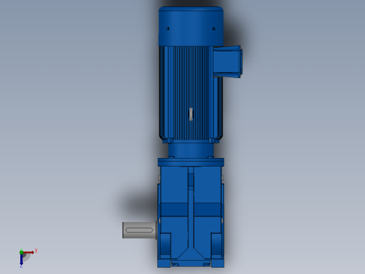 K77底脚轴伸式安装螺旋锥齿轮减速机K77-YVE1.1-6P-135.28-M1-0°-B俯视缩略图