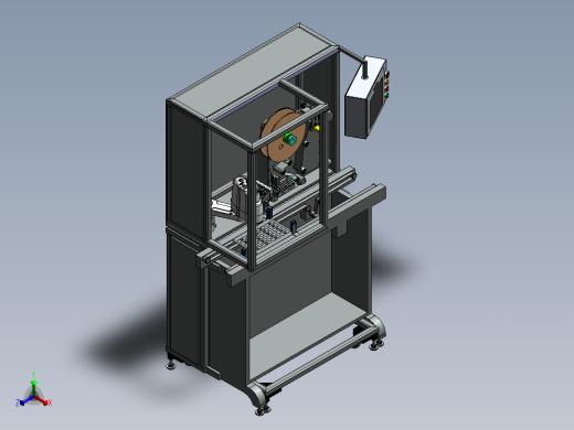 四轴机器人自动贴标机 3D模型（SolidWorks设计，提供x_t文件）