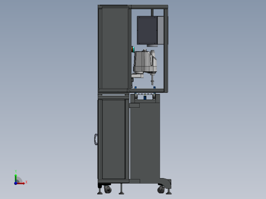 四轴机器人自动贴标机 3D模型（SolidWorks设计，提供x_t文件）前视缩略图