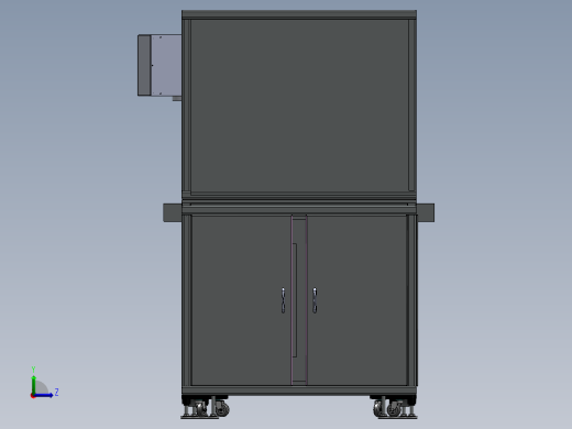 四轴机器人自动贴标机 3D模型（SolidWorks设计，提供x_t文件）左视缩略图