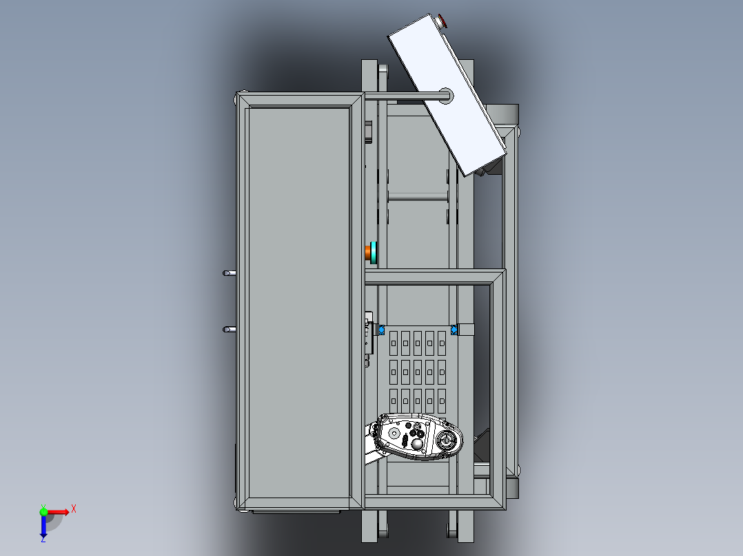 四轴机器人自动贴标机 3D模型（SolidWorks设计，提供x_t文件）俯视图