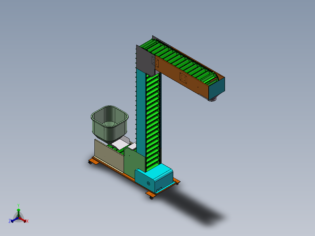 B2-Z形提升机正等轴测图