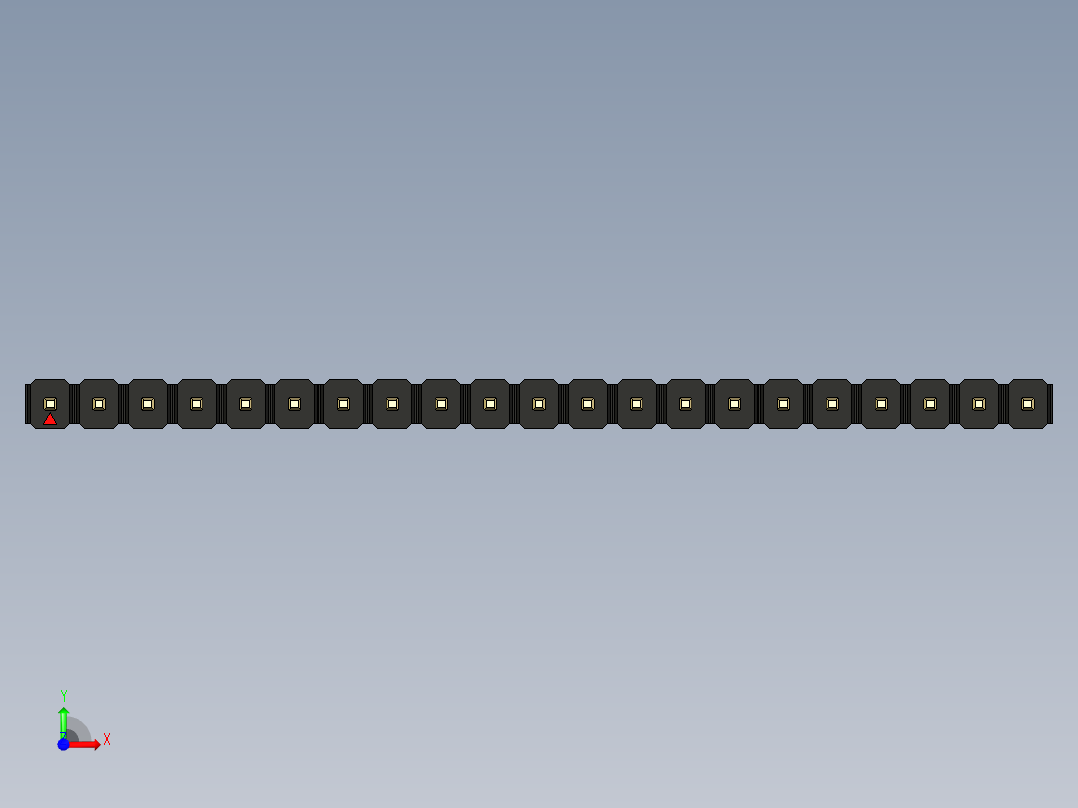 彩色公头100mil（2.54mm）系列-DS1021_black_1x21p_100mil_Type43_rev1.0前视图