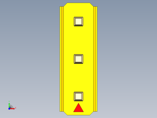 彩色公头100mil（2.54mm）系列-DS1021_yellow_3x01p_100mil_Type19_rev1.0前视缩略图