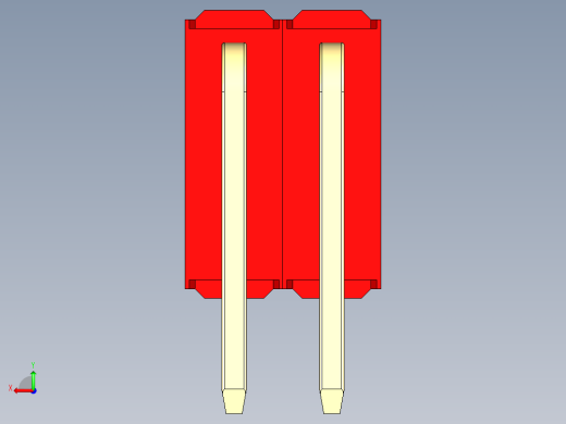 彩色公排针 100mil 2.54mm 系列-DS1022_red_3x02p_100mil_TypeD_rev1.0后视缩略图