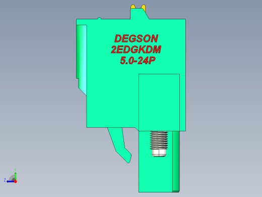DEGSON 2EDG（M） 系列 5.0mm 螺丝锁紧可插拔接线端子组-2EDGKDM-5.0-24P-14-00AH右视缩略图