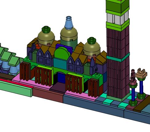 威尼斯天际线城市建筑街景模型