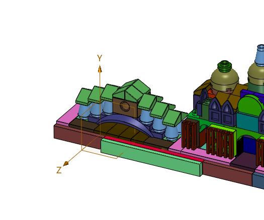 威尼斯天际线城市建筑街景模型