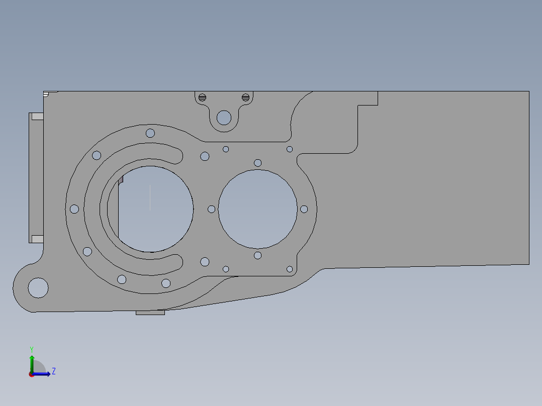 基于solidworks传动箱体结构设计及加工路线拟定 左视图