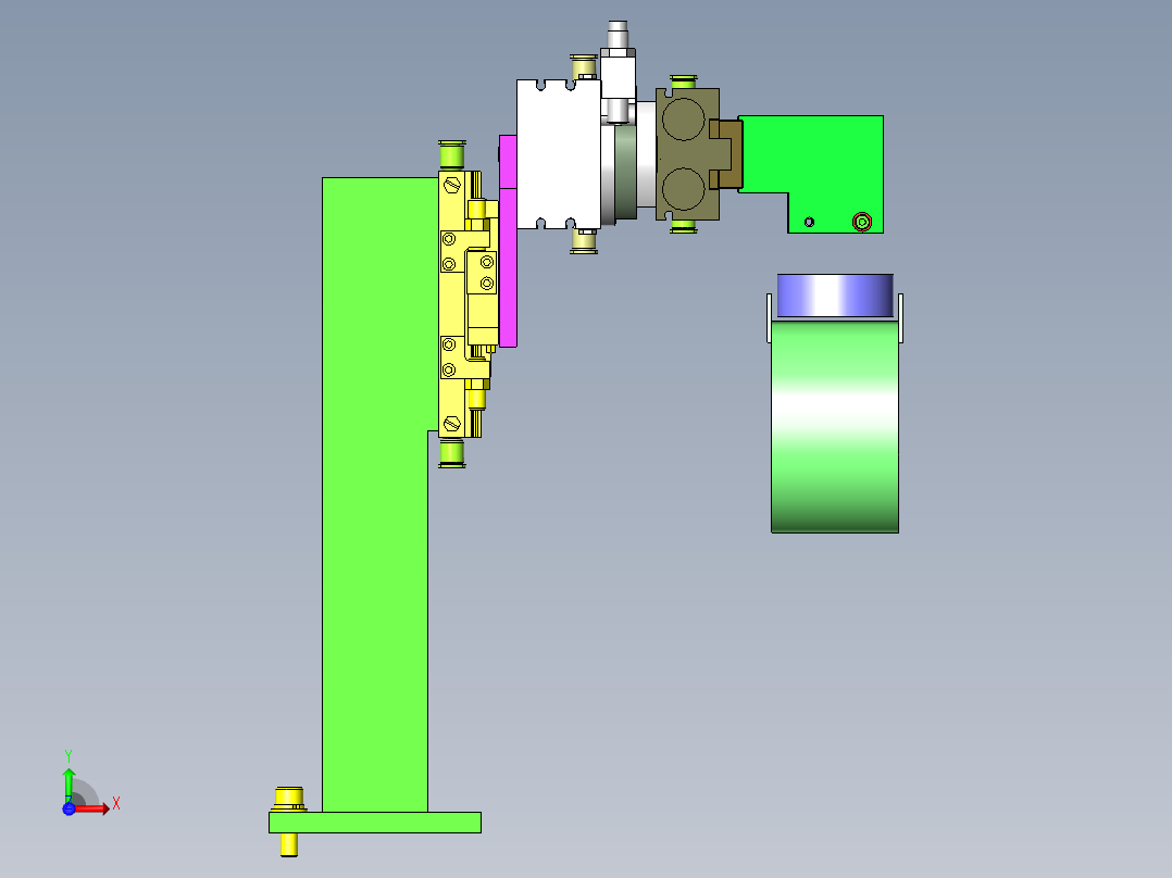 回转、夹紧组件前视图