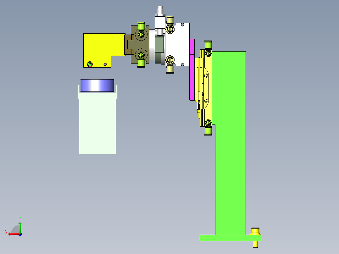 回转、夹紧组件后视图