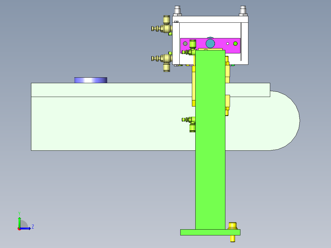 回转、夹紧组件左视图