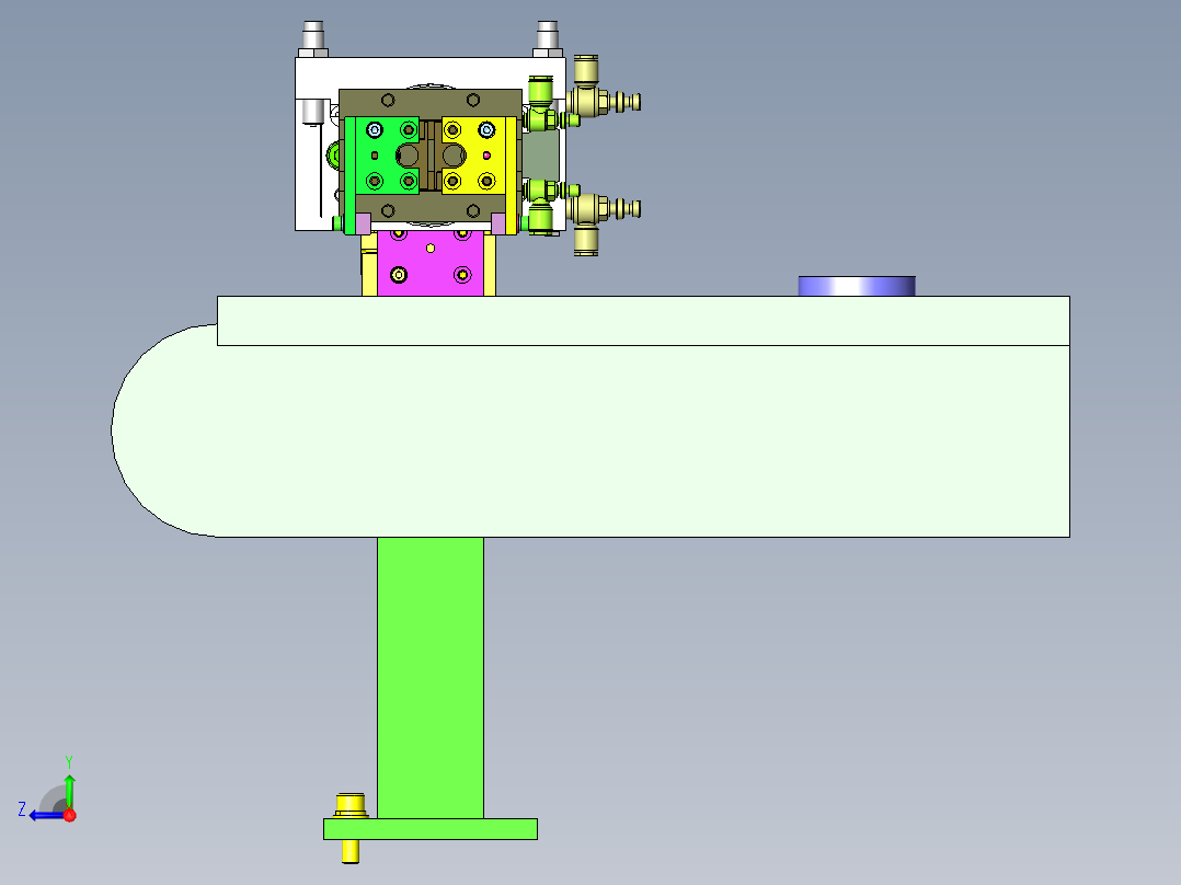 回转、夹紧组件右视图