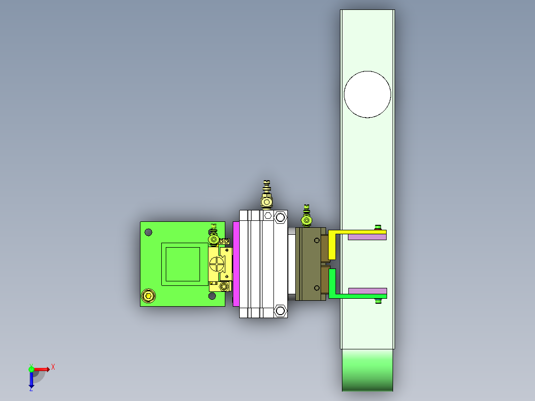 回转、夹紧组件俯视图