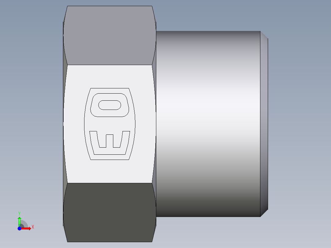 卡套式工业通用硬管接头EO_Blanking_plug_for_tube_ends_ROV12SCFX前视图