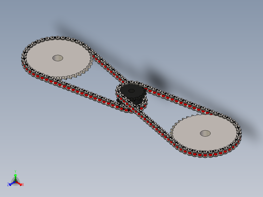 双链轮和滚子链 - ANSI 80---stp