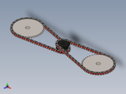 双链轮和滚子链 - ANSI 80---stp