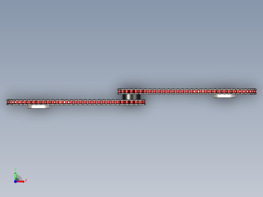 双链轮和滚子链 - ANSI 80---stp前视图