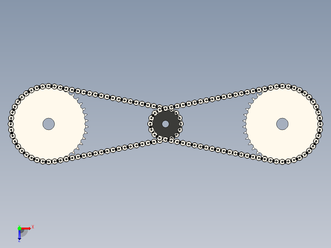双链轮和滚子链 - ANSI 80---stp俯视图