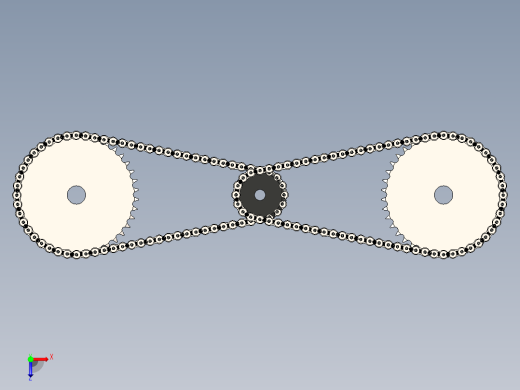 双链轮和滚子链 - ANSI 80---stp俯视缩略图