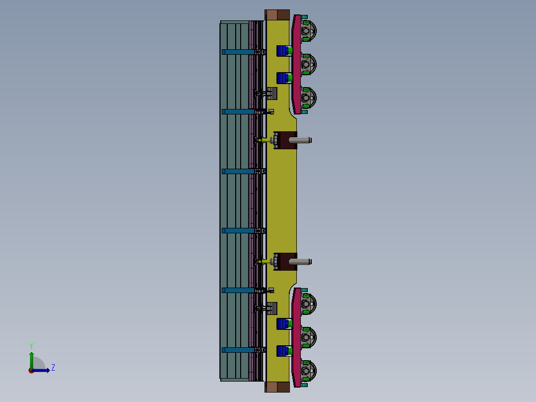 铁路散货卸载侧翻车设计含三维图二维图及说明书等资料左视图