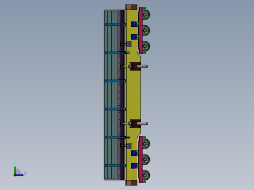 铁路散货卸载侧翻车设计含三维图二维图及说明书等资料左视缩略图