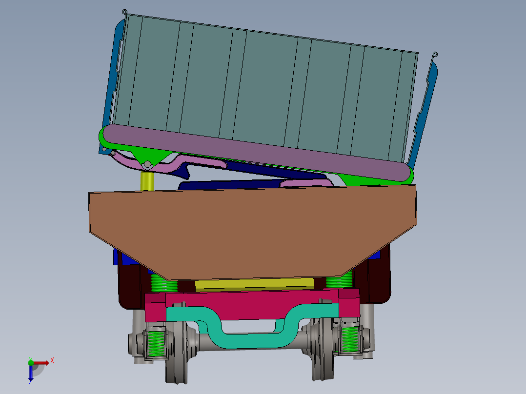 铁路散货卸载侧翻车设计含三维图二维图及说明书等资料俯视图
