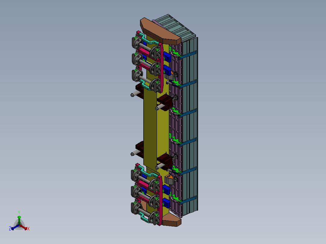 铁路散货卸载侧翻车设计含三维图二维图及说明书等资料正等轴测图