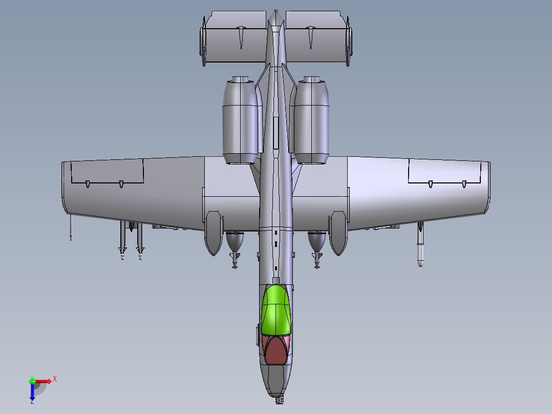A10攻击机俯视图