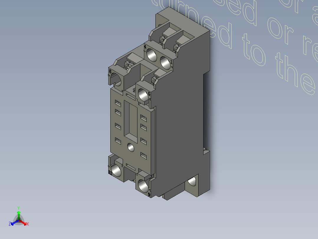 继电器+滤波器模型+端子终端固定器正等轴测图