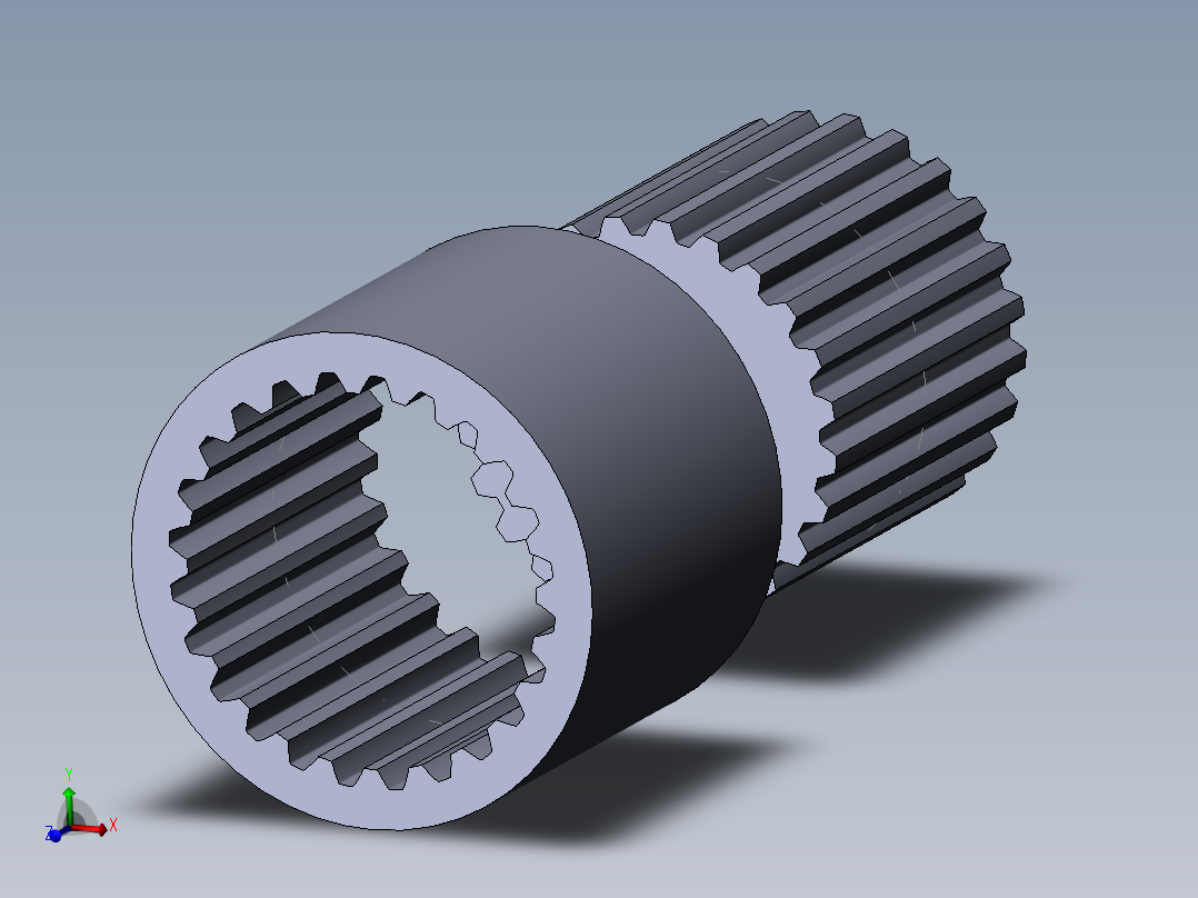 轴和轮毂DIN5480 W50 x 2 x 24 x H8主视图