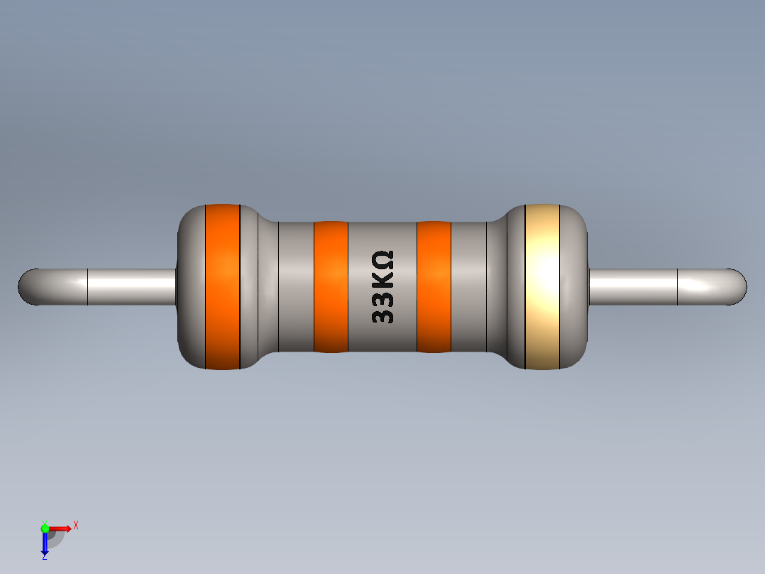 电容器 二极管 电阻器-Resistor 33K Ohm俯视图
