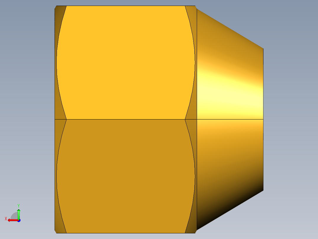 扩口式工业通用硬管接头Cap Nut 640F-6后视图