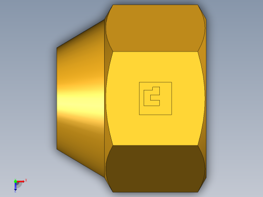 扩口式工业通用硬管接头Cap Nut 640F-6俯视缩略图