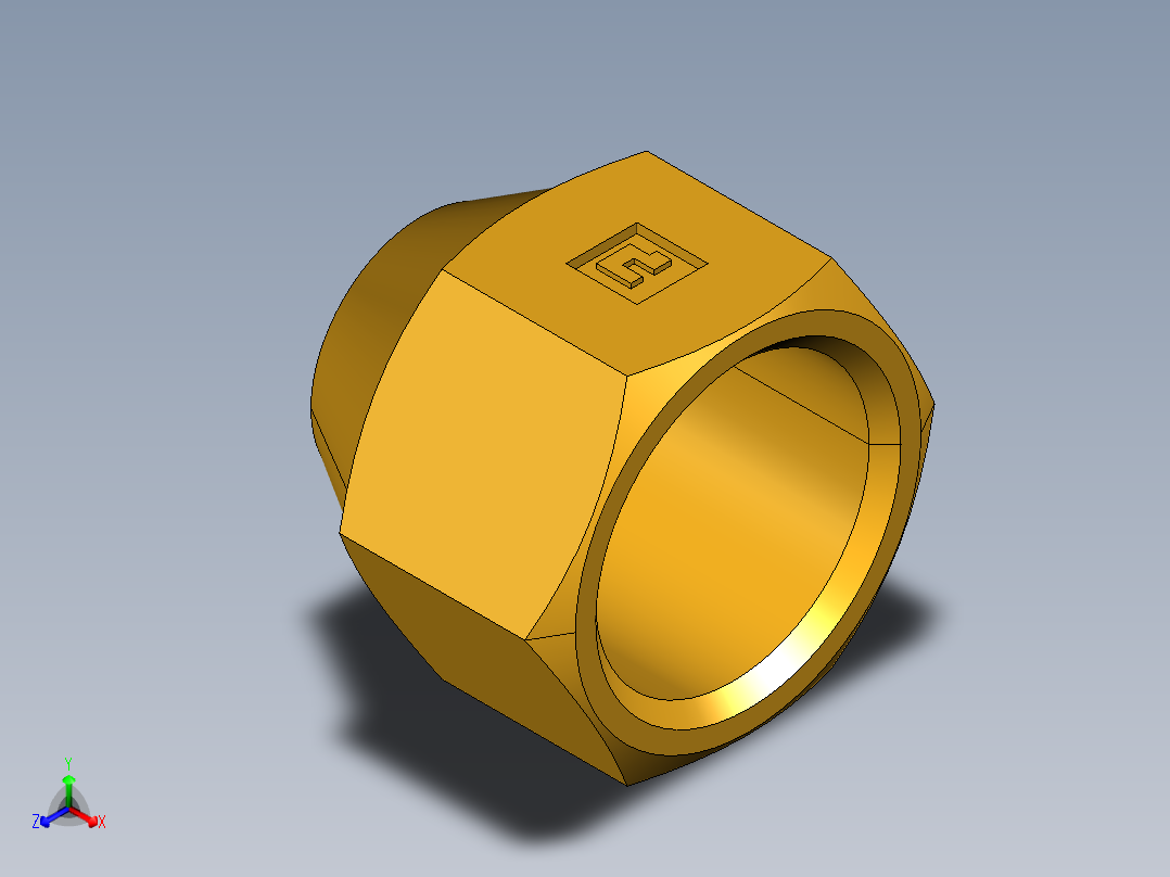 扩口式工业通用硬管接头Cap Nut 640F-6正等轴测图