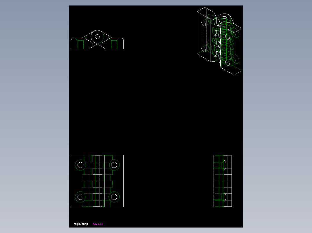 工程塑膠鉸鏈(A)CFA-2D多系列多零件图纸模型