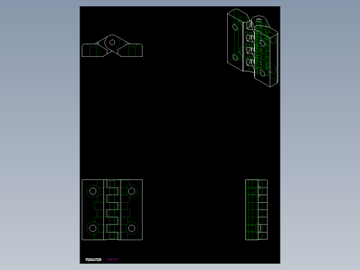 工程塑膠鉸鏈(A)CFA-2D多系列多零件图纸模型