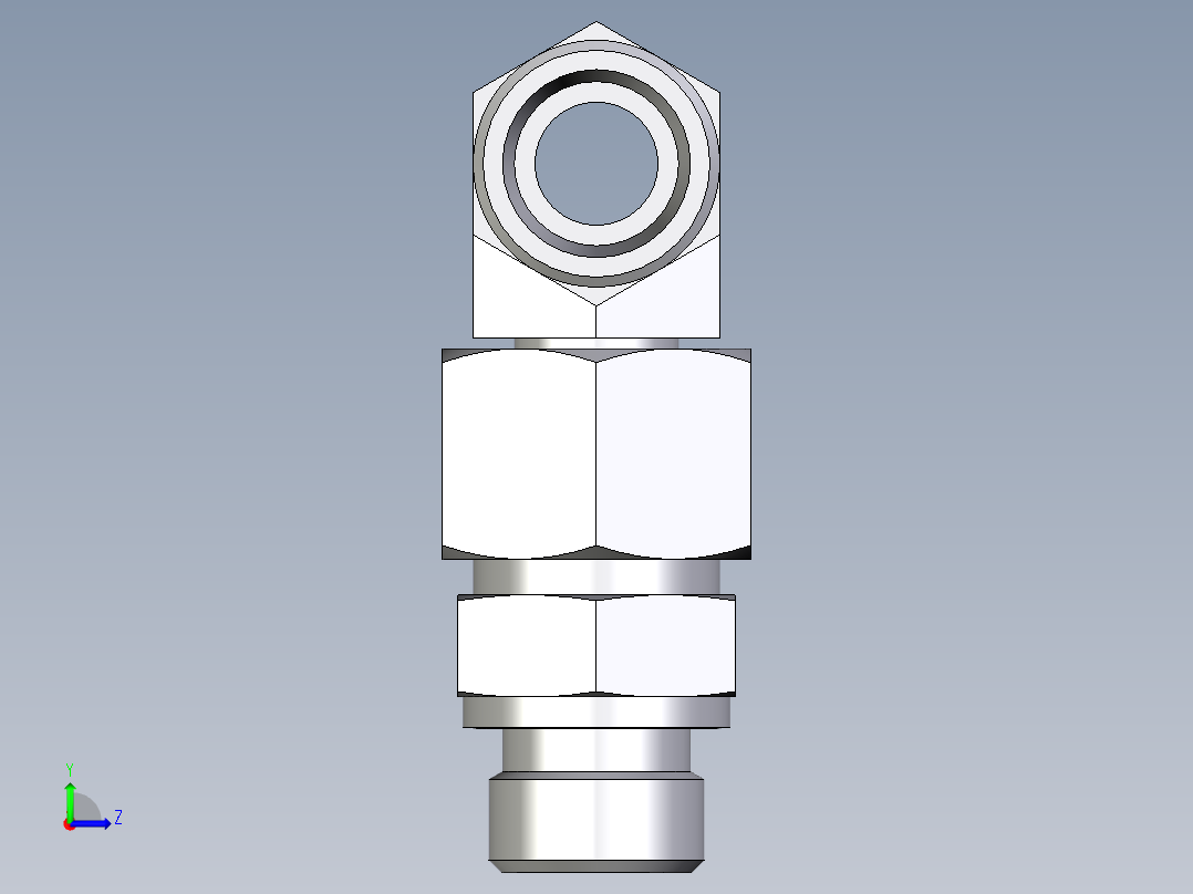 卡套式工业通用硬管接头EO_Assembled_adjustable_standpipe_branch_tee_EVT16SROMD71左视图