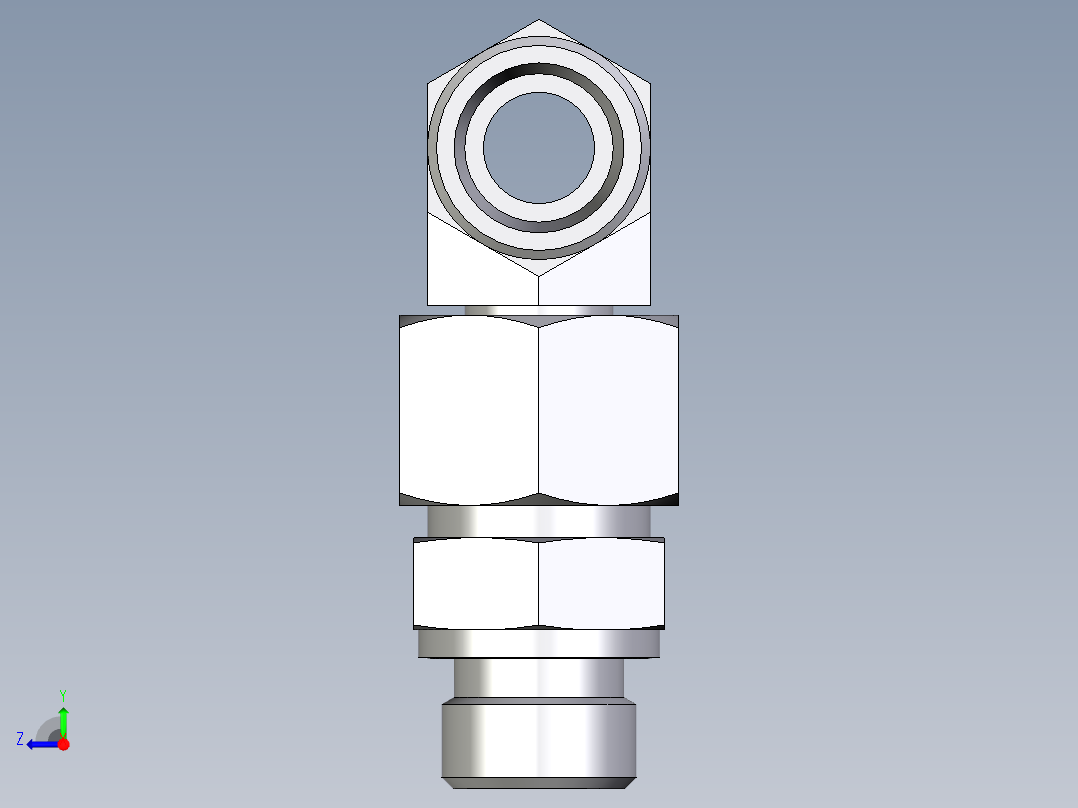 卡套式工业通用硬管接头EO_Assembled_adjustable_standpipe_branch_tee_EVT16SROMD71右视图