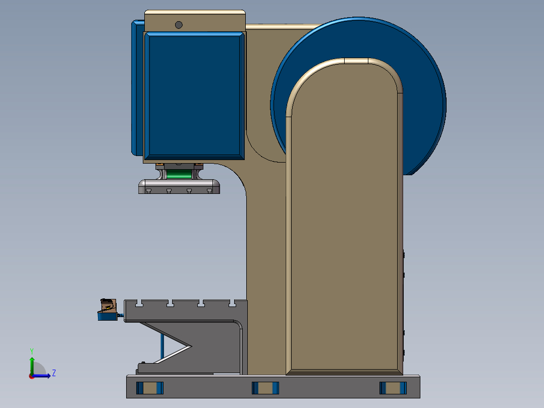 齿轮传动5轴数控冲床左视图