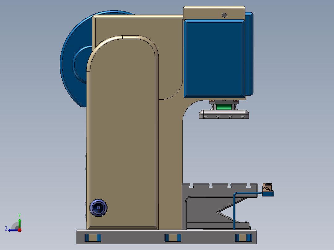 齿轮传动5轴数控冲床右视图